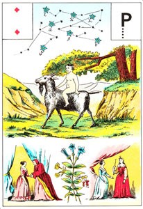 К карте 2 бубен Ребенок на козе из Астро-мифологической колоды Ленорман